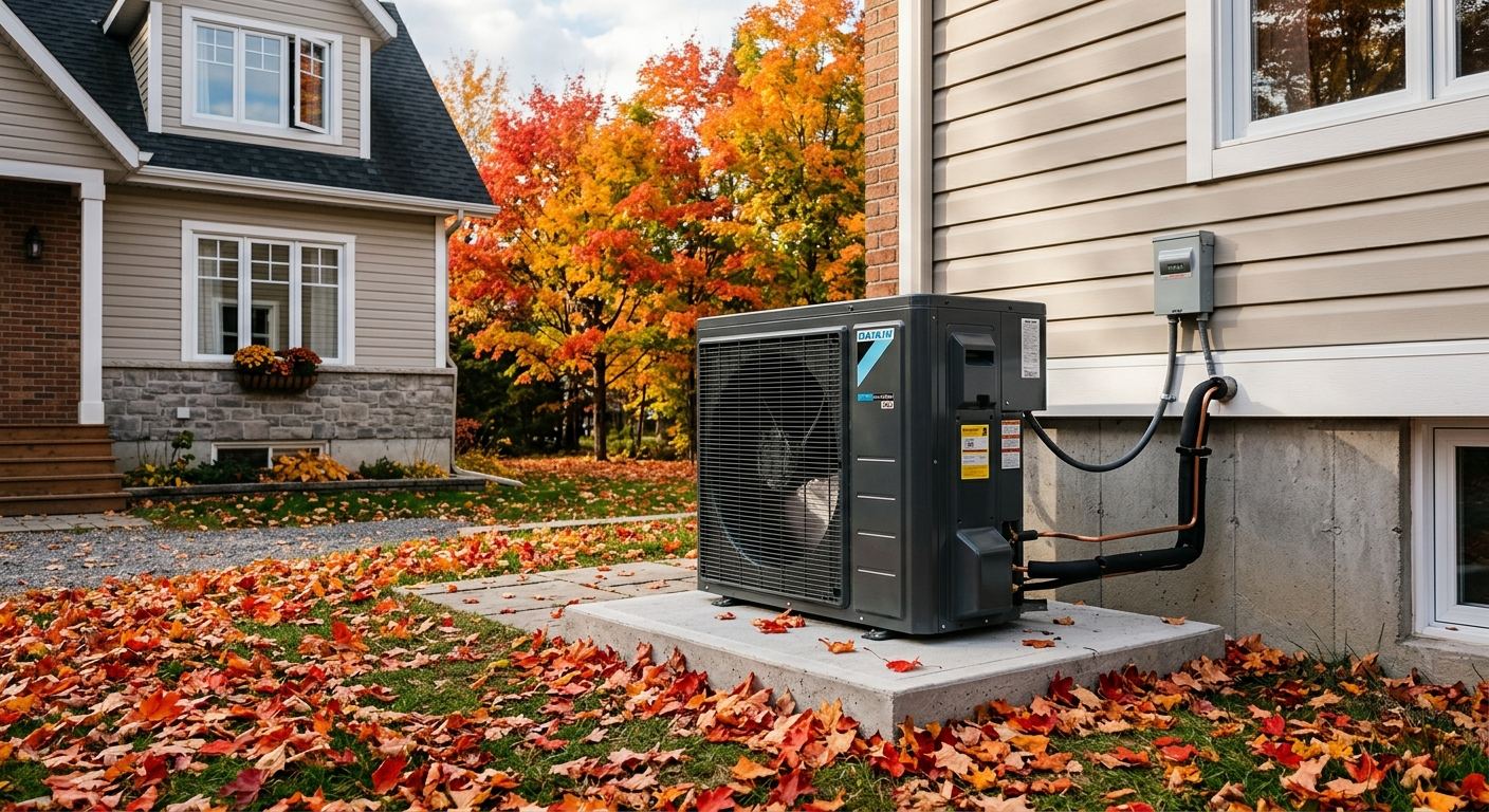 Climatisation thermopompe installée à Ripon, Québec
