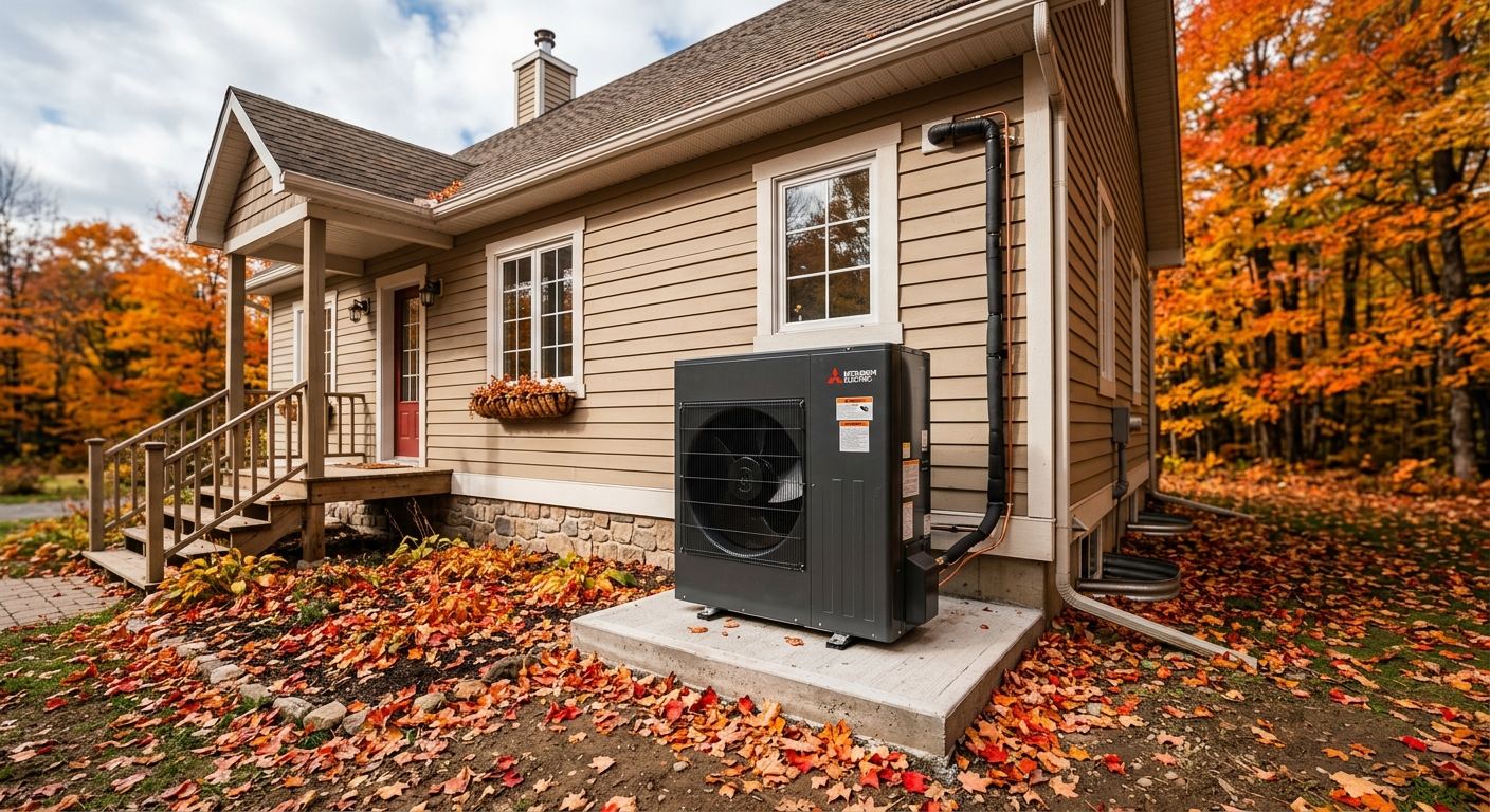 Climatisation thermopompe installée à Pontiac, Québec